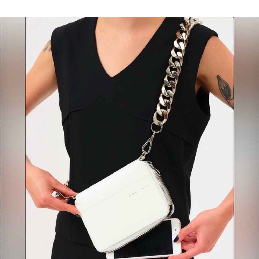 White Kara biker bag